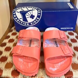Birkenstock Multi Color Watermelon /Purple Plastic Slides Sz 9 New In Box